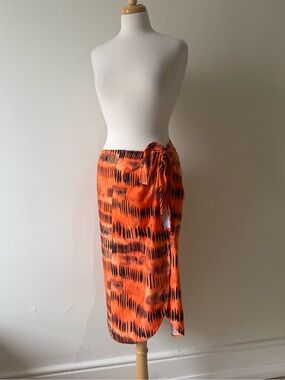 CIA Marítima Brazilian Multiway Orange Tiger Print Sarong Cover-Up – Y2K Resort